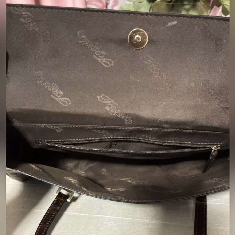 Vintage Fossil Croc Embossed Women's Leather Shoulder Bag Purse - Picture 4 of 6